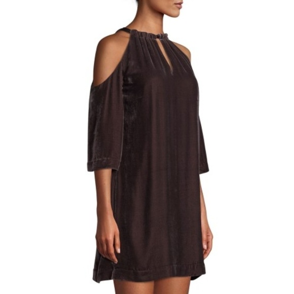 Trina Turk Eden Velvet Cold-Shoulder Shift Dress - Picture 3 of 3